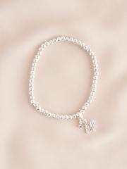 Silver Tone Initial Stretch Bracelet - Image 13 of 20