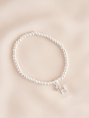 Silver Tone Initial Stretch Bracelet - Image 14 of 20
