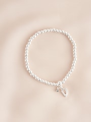 Silver Tone Initial Stretch Bracelet - Image 4 of 20