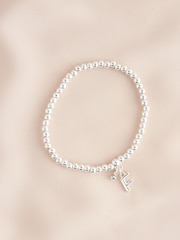 Silver Tone Initial Stretch Bracelet - Image 6 of 20