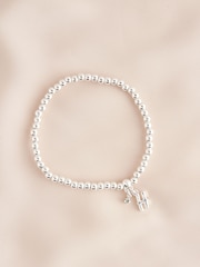 Silver Tone Initial Stretch Bracelet - Image 8 of 20