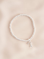 Silver Tone Initial Stretch Bracelet - Image 9 of 20