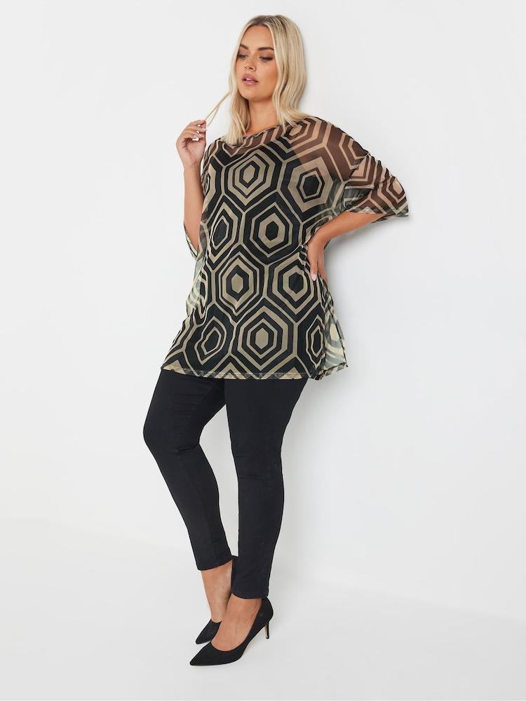 Yours Curve Natural Oversized Mesh Top - Image 2 of 5