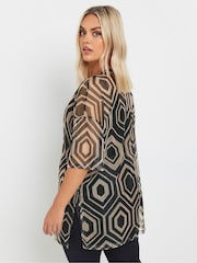 Yours Curve Natural Oversized Mesh Top - Image 3 of 5
