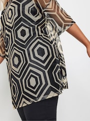 Yours Curve Natural Oversized Mesh Top - Image 4 of 5