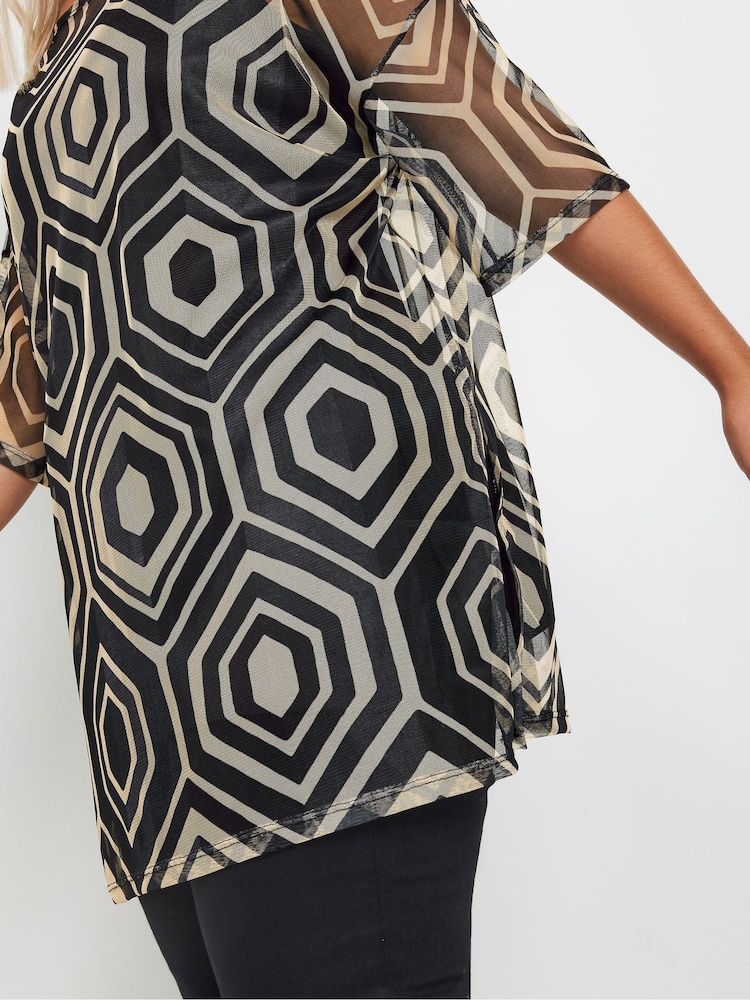 Yours Curve Natural Oversized Mesh Top - Image 4 of 5