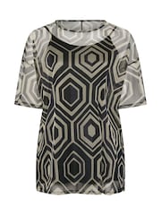 Yours Curve Natural Oversized Mesh Top - Image 5 of 5