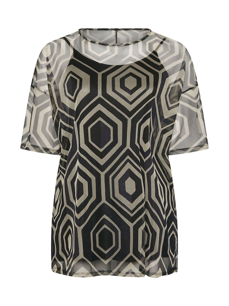 Yours Curve Natural Oversized Mesh Top - Image 5 of 5
