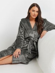 Yours Curve Grey Hooded Robe - Image 2 of 4
