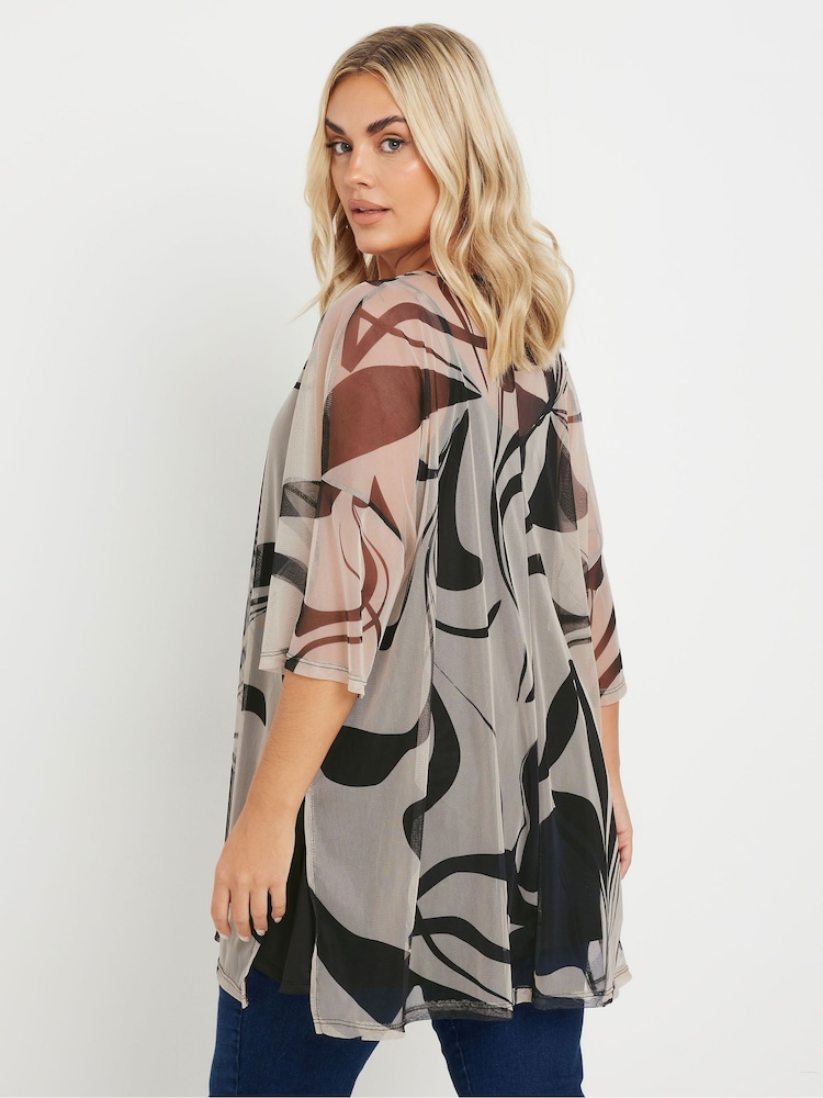 Yours Curve Natural Oversized Mesh Top - Image 3 of 5
