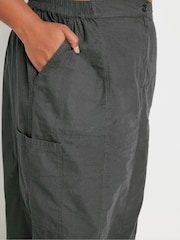 Yours Curve Grey Maxi Cargo 100% Cotton Skirt With Side Slits - Image 4 of 5
