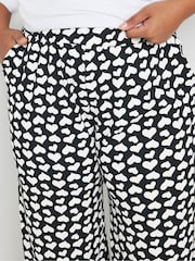 Yours Curve Black Stuctrured Wide Leg Trousers - Image 4 of 5