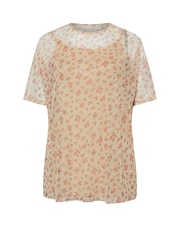 Yours Curve Cream Oversized Mesh Top - Image 5 of 5
