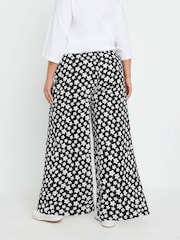 Yours Curve Black Stuctrured Wide Leg Trousers - Image 4 of 6