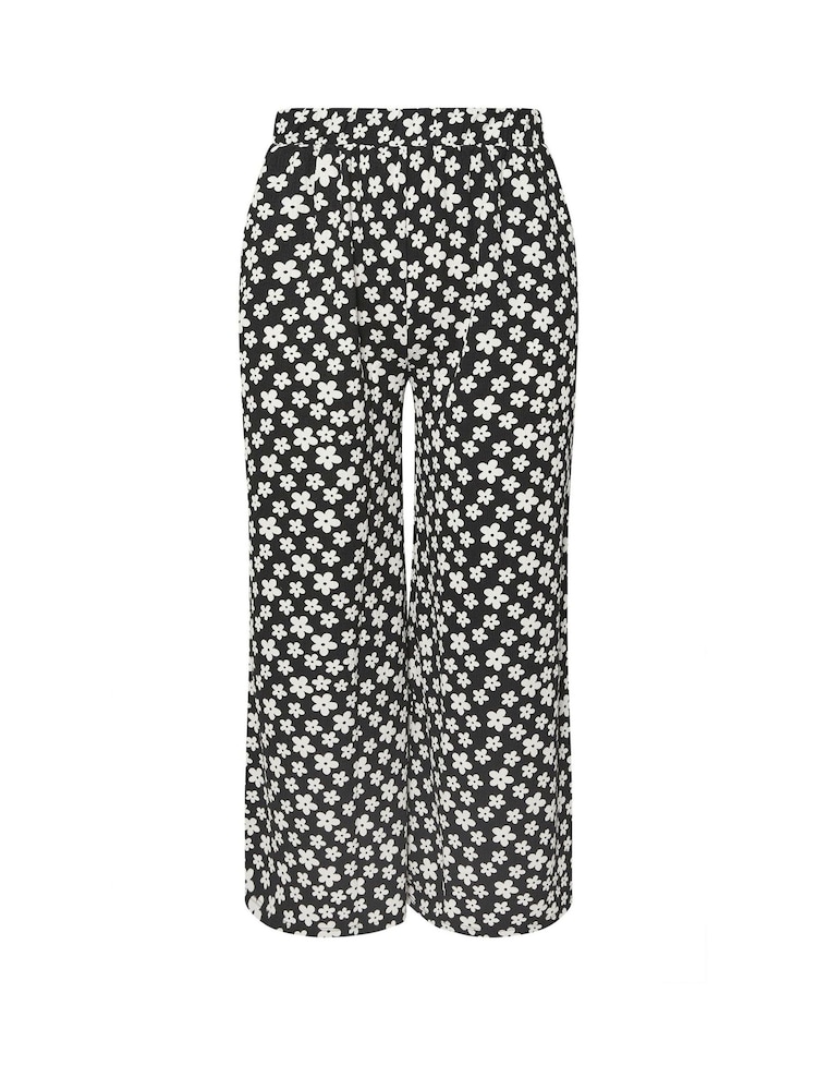 Yours Curve Black Stuctrured Wide Leg Trousers - Image 6 of 6