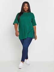 Yours Curve Green Structured T-Shirt - Image 2 of 5
