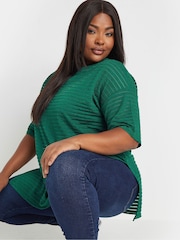 Yours Curve Green Structured T-Shirt - Image 4 of 5