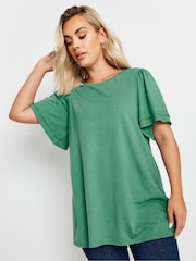 Yours Curve Green Double Angel Sleeve T-Shirt - Image 1 of 5