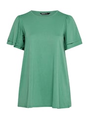 Yours Curve Green Double Angel Sleeve T-Shirt - Image 5 of 5