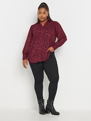 Yours Curve Red Burnout Shirt - Image 2 of 5