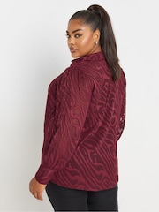 Yours Curve Red Burnout Shirt - Image 3 of 5