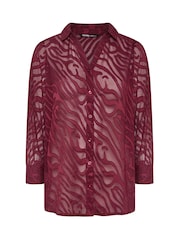 Yours Curve Red Burnout Shirt - Image 5 of 5