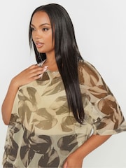 Yours Curve Natural Oversized Mesh Top - Image 3 of 6