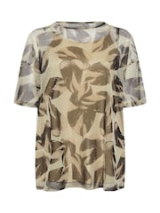 Yours Curve Natural Oversized Mesh Top - Image 6 of 6
