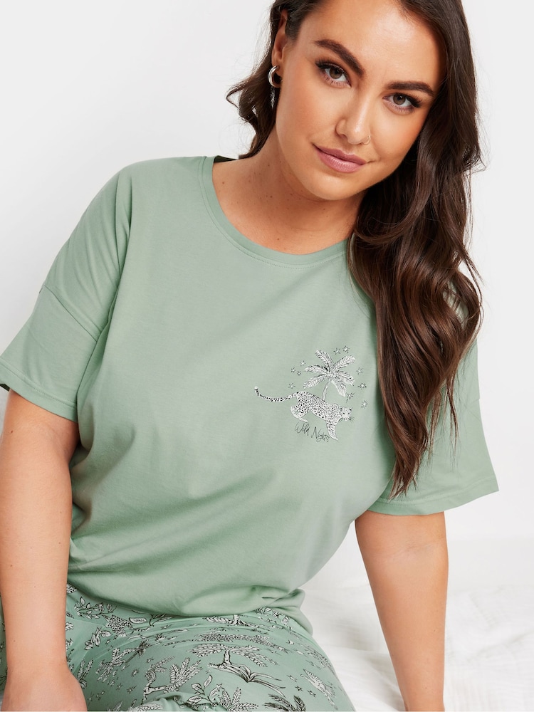Yours Curve, Camisole-Pyjama-Set mit Dschungelprint aus 100 % Baumwolle im 4er-Pack - Bild 4 von 4 Yours Curve, Camisole-Pyjama-Set mit Dschungelprint aus 100 % Baumwolle im 4er-Pack - Bild 4 von 4