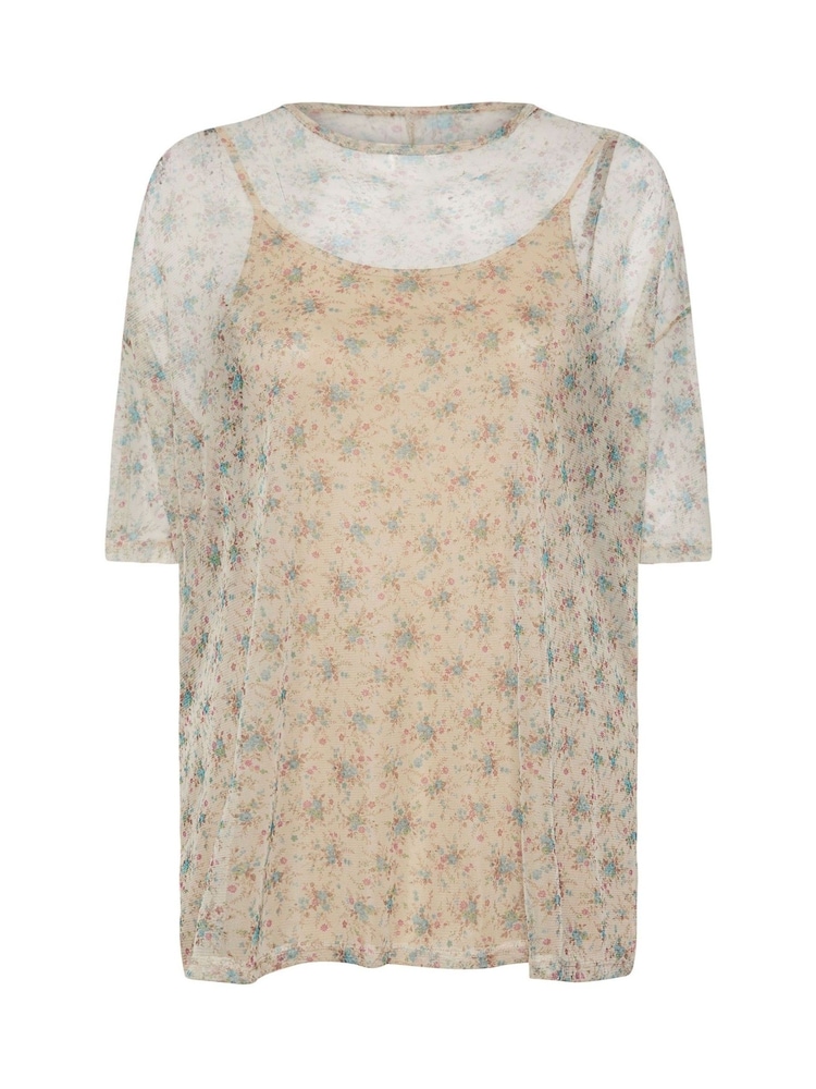 Yours Curve White Oversized Mesh Top - Image 5 of 5