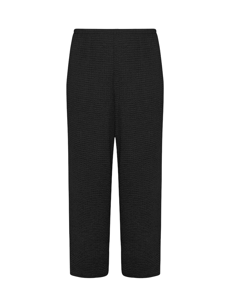 Yours Curve Black Stuctrured Wide Leg Trousers - Image 5 of 5