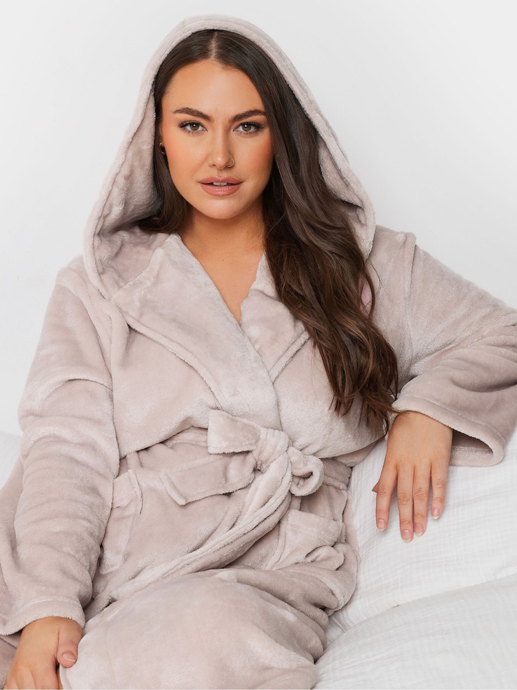 Yours Curve Pink Hooded Robe - Image 4 of 5