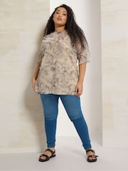 رداء علوي شبكي تلبيس واسع من Yours Curve - صورة 2 من 5