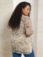 رداء علوي شبكي تلبيس واسع من Yours Curve - صورة 3 من 5