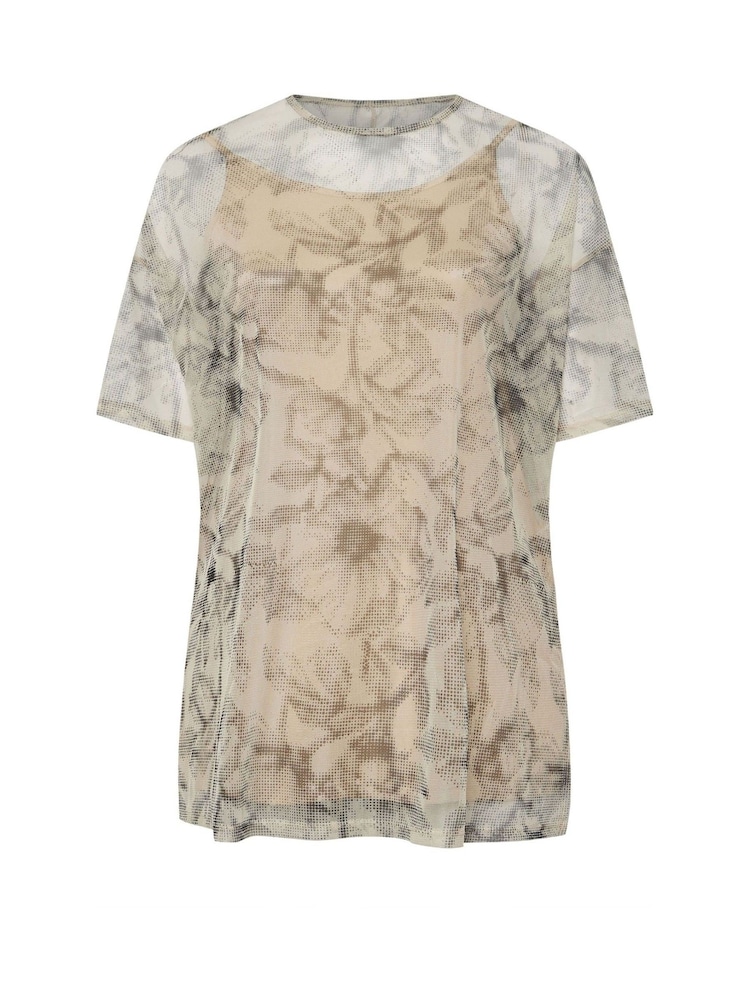 رداء علوي شبكي تلبيس واسع من Yours Curve - صورة 5 من 5