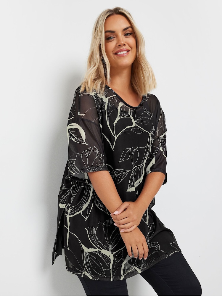Yours Curve Limited Oversize-Top aus Netzstoff - Bild 1 von 5