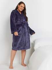 Yours Curve Purple Hooded Robe - Image 1 of 4