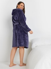 Yours Curve Purple Hooded Robe - Image 3 of 4