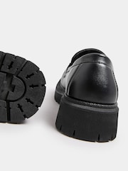 Yours Curve Black Chain Detail Chunky Loafers In Wide E Fit - Image 4 of 5