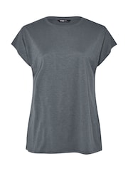 Yours Curve Grey Grown On Slub 100% Cotton T-Shirt - Image 5 of 5