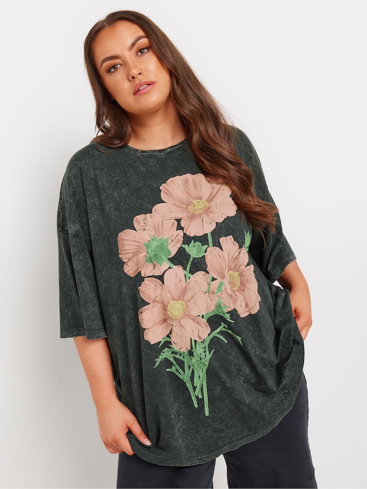 Camiseta de corte cuadrado con lavado ácido 100% algodón de Yours Curve - Imagen 1 de 5 Camiseta de corte cuadrado con lavado ácido 100% algodón de Yours Curve - Imagen 1 de 5