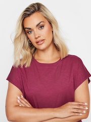Yours Curve Red Grown On Slub 100% Cotton T-Shirt - Image 4 of 5