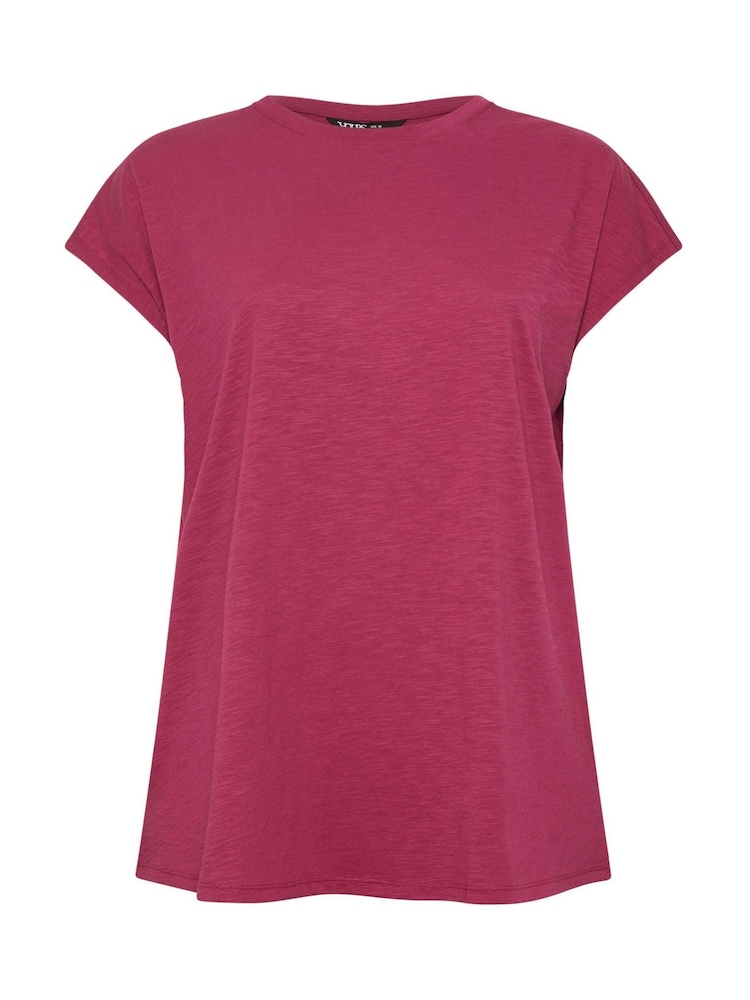 Yours Curve Red Grown On Slub 100% Cotton T-Shirt - Image 5 of 5