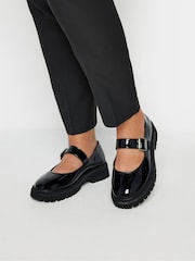 Yours Curve Black Patent Chunky Mary Jane Shoes In An Extra Wide EEE Fit - Image 5 of 5