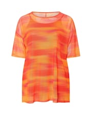 Yours Curve Orange Oversized Mesh Top - Image 5 of 5
