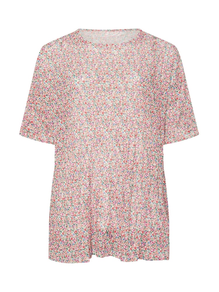 Yours Curve Pink/White Oversized Mesh Top - Image 5 of 5