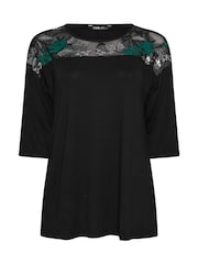 Yours Curve Black Embellished Top - Image 5 of 5