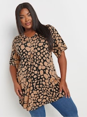 Yours Curve Brown Spot Print Blouses - Image 3 of 5