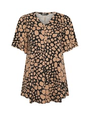 Yours Curve Brown Spot Print Blouses - Image 5 of 5