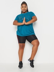 Yours Curve Blue Believe In Yourself Active Top - Image 2 of 5
